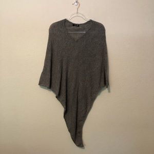Cashmere Shawl Poncho Handmade Grey